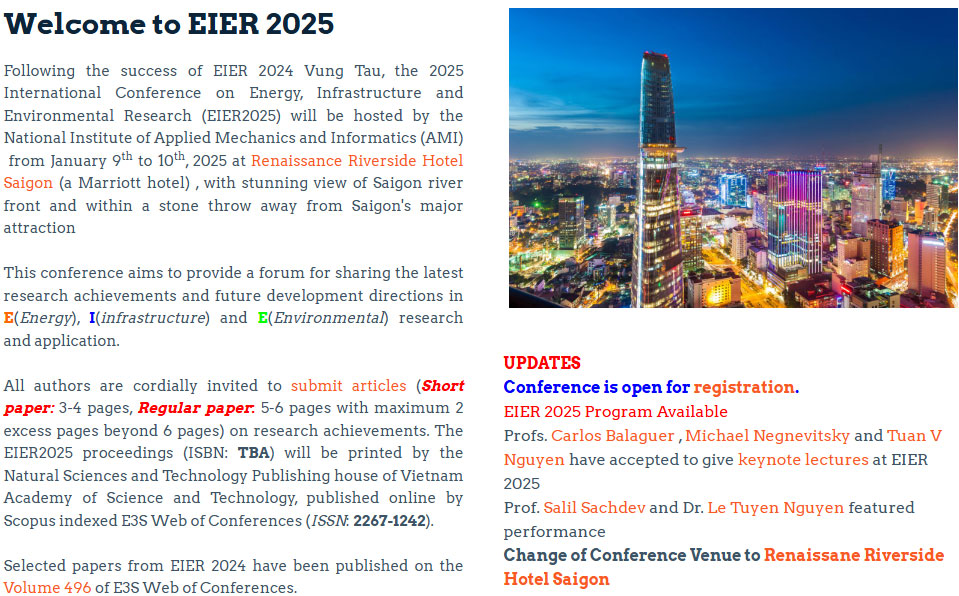 Hội nghị quốc tế về Cơ sở hạ tầng, năng lượng và môi trường 2025