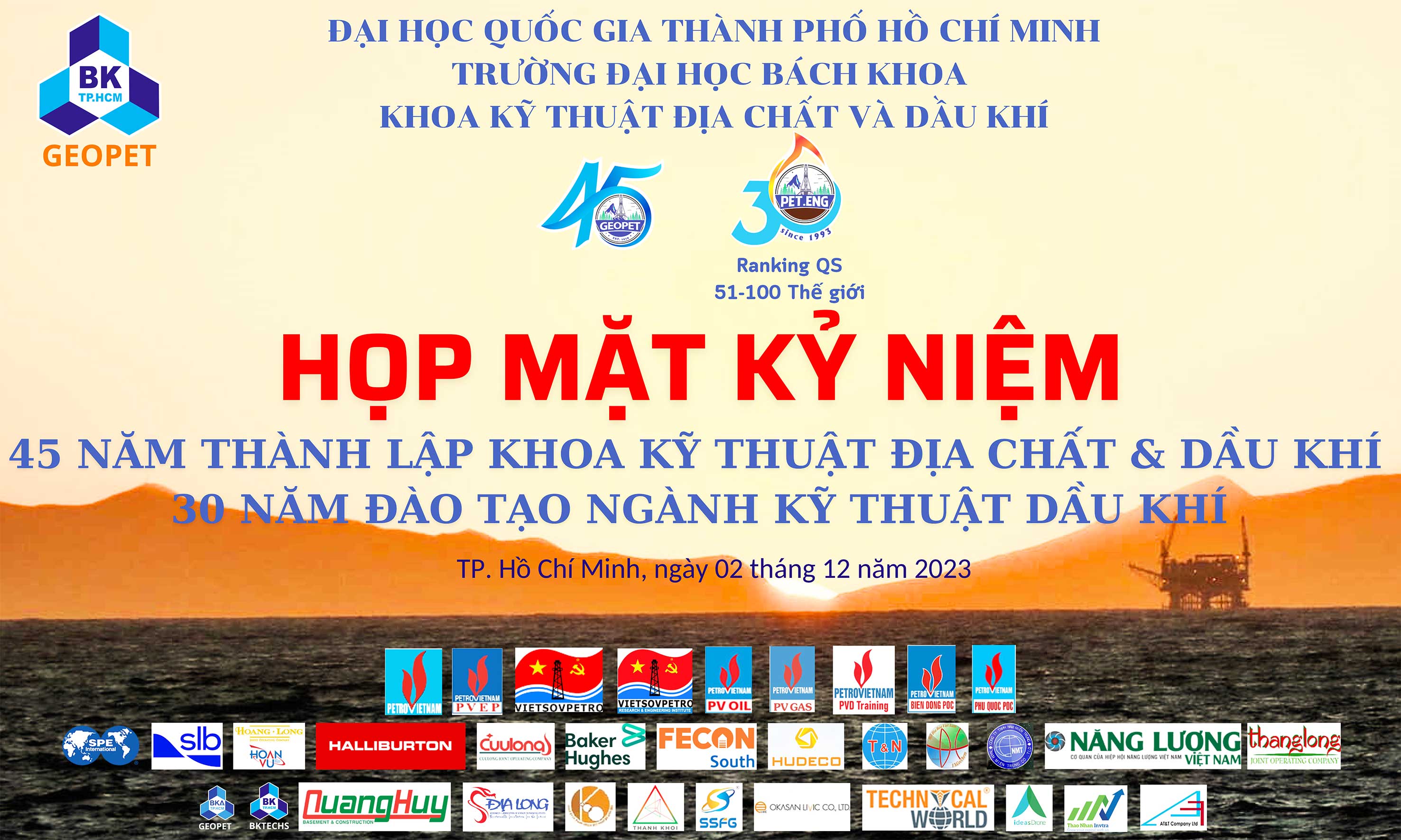 Chương trình kỷ niệm 45 năm thành lập Khoa và 30 năm đào tạo ngành Dầu khí